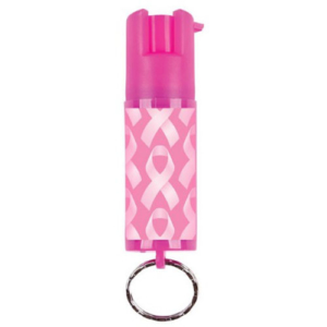 Designer Pepper Spray with Pink Ribbons Key Ring