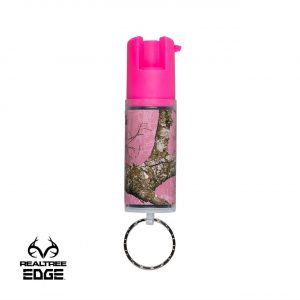 Sabre Realtree Edge Pepper Spray with Key Ring 25 Burst 10 Foot 3 Meter Range Pink Camo